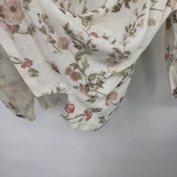 J. Jill Womens Floral Print Sweater 3/4 Sleeve Linen Blend Size Large lagenlook - Picture 7 of 12